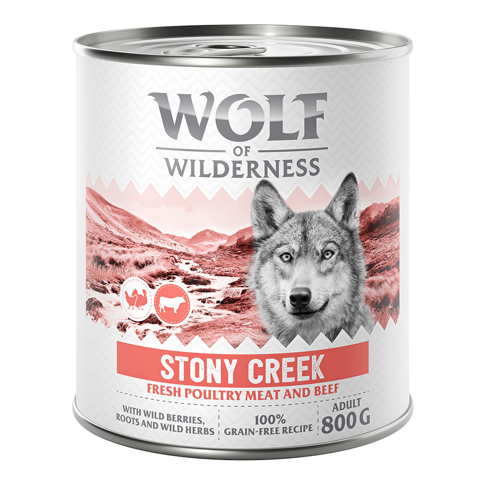 Wolf of Wilderness Adult - mit viel frischem Geflügel 6 x 800 g - Stony Creek - Geflügel mit Rind von Wolf of Wilderness