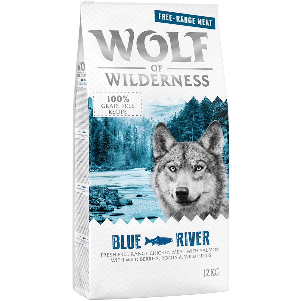 Wolf of Wilderness Adult "Blue River" - Freilandhuhn & Lachs - 12 kg von Wolf of Wilderness
