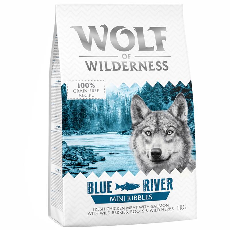 Wolf of Wilderness Adult "Blue River" Lachs - getreidefrei - 1 kg MINI von Wolf of Wilderness