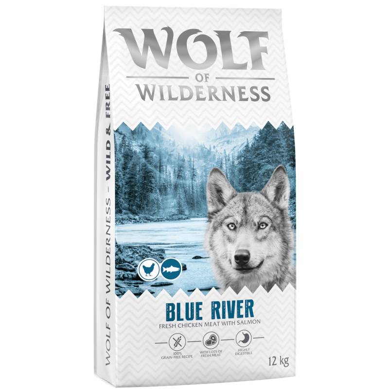 Wolf of Wilderness Adult "Blue River" Lachs - getreidefrei - Sparpaket: 2 x 12 kg Neu von Wolf of Wilderness