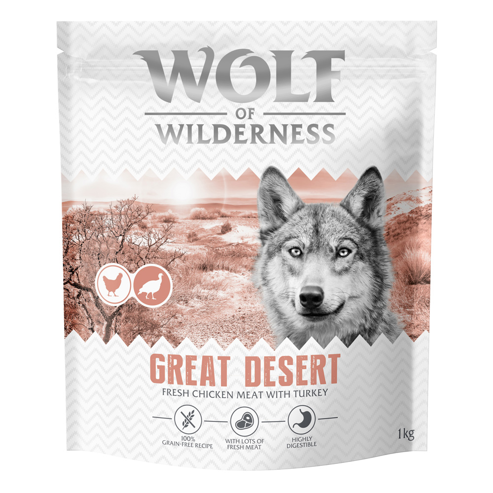 Wolf of Wilderness Adult "Great Desert" Pute - getreidefrei - Sparpaket: 4 x 1 kg neue Rezeptur von Wolf of Wilderness