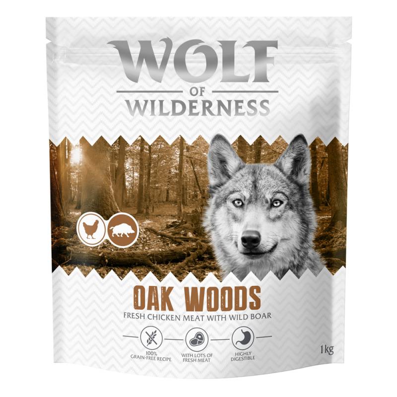 Wolf of Wilderness Adult "Oak Woods" Wildschwein - getreidefrei - Sparpaket: 4 x 1 kg neue Rezeptur von Wolf of Wilderness