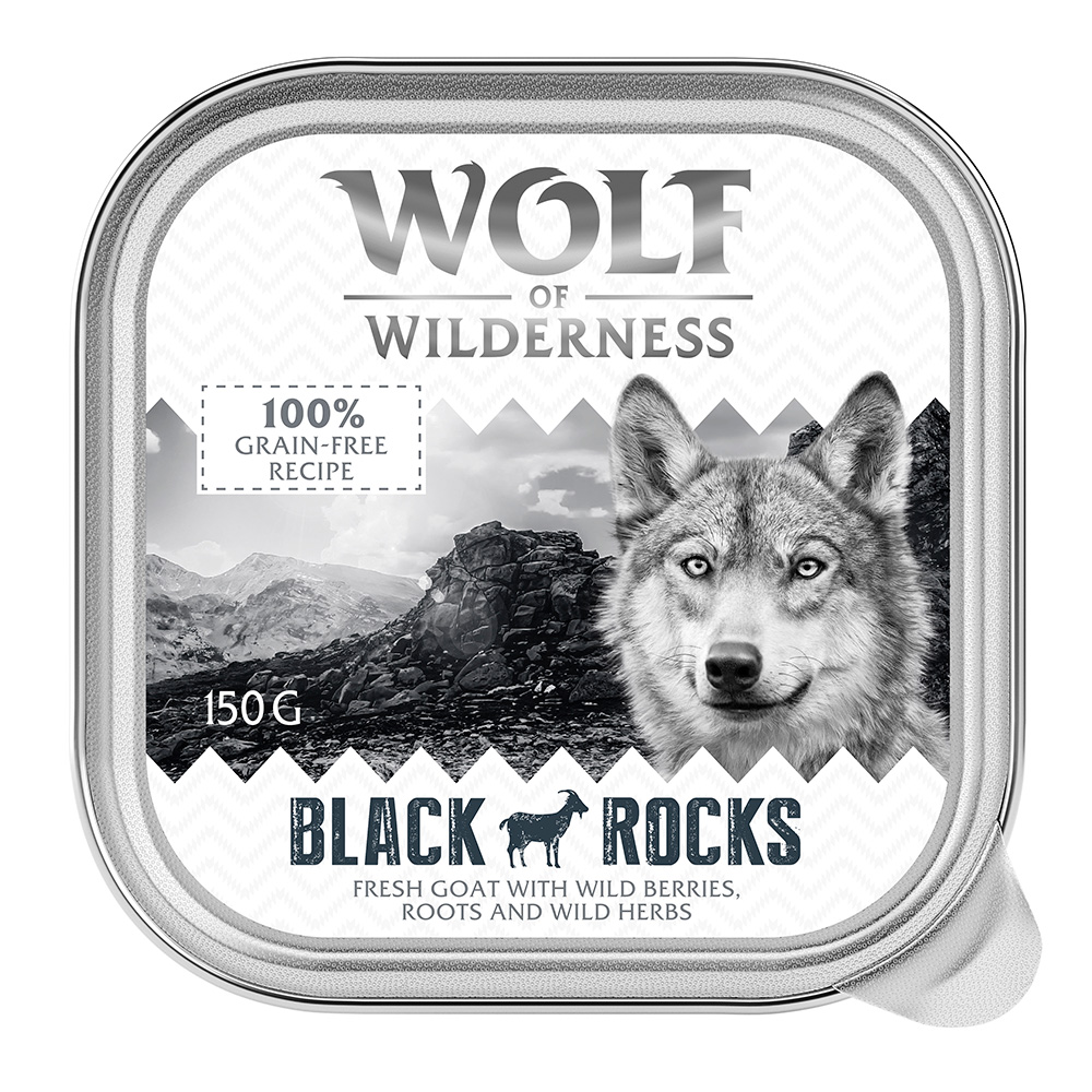 Wolf of Wilderness Adult - Single Meat 6 x 150 g Schale - Black Rocks - Ziege von Wolf of Wilderness