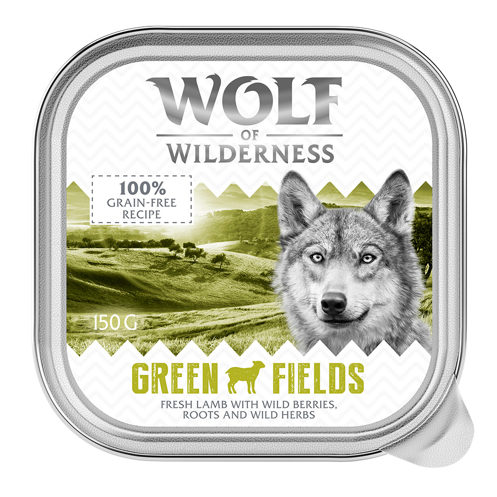 Wolf of Wilderness Adult - Single Meat 6 x 150 g Schale - Green Fields - Lamm von Wolf of Wilderness