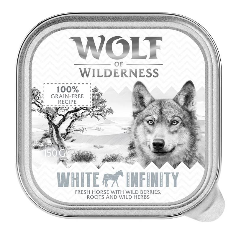 Wolf of Wilderness Adult - Single Meat 6 x 150 g Schale - White Infinity - Pferd Wolf of Wilderness Adult - Single Meat 6 x 150 g Schale - White Infinity - Pferd von Wolf of Wilderness