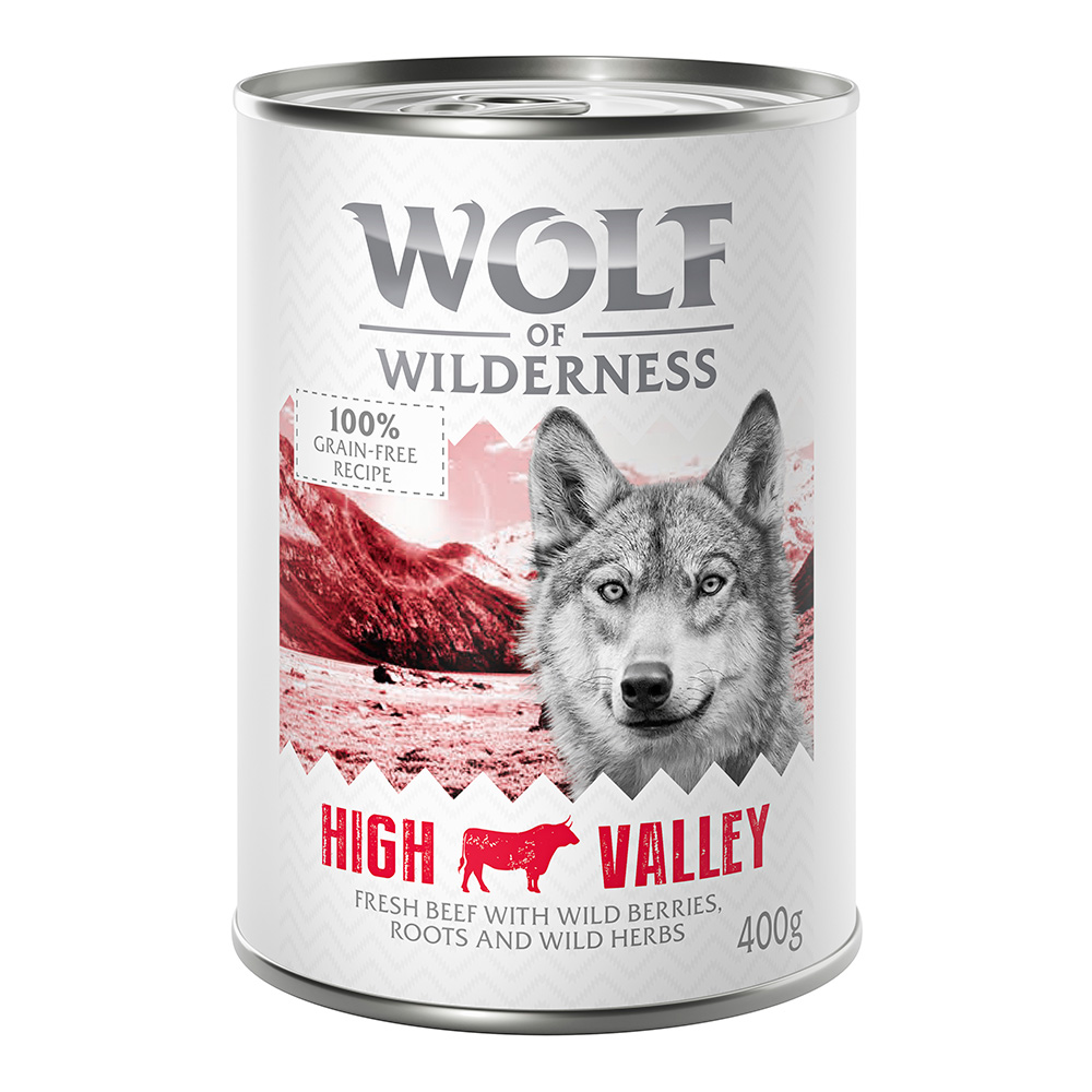 Wolf of Wilderness Adult - Single Protein 6 x 400 g  - High Valley - Rind von Wolf of Wilderness