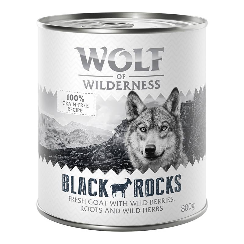 Wolf of Wilderness Adult - Single Protein 6 x 800 g  - Black Rocks - Ziege von Wolf of Wilderness