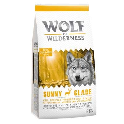 Wolf of Wilderness Adult Sunny Glade - Venison Premium Trockenfutter für Hunde 100% getreide- und glutenfrei angereichert mit Waldfrüchten, Wildkräutern und Wurzeln 2 x 12 kg von Wolf of Wilderness