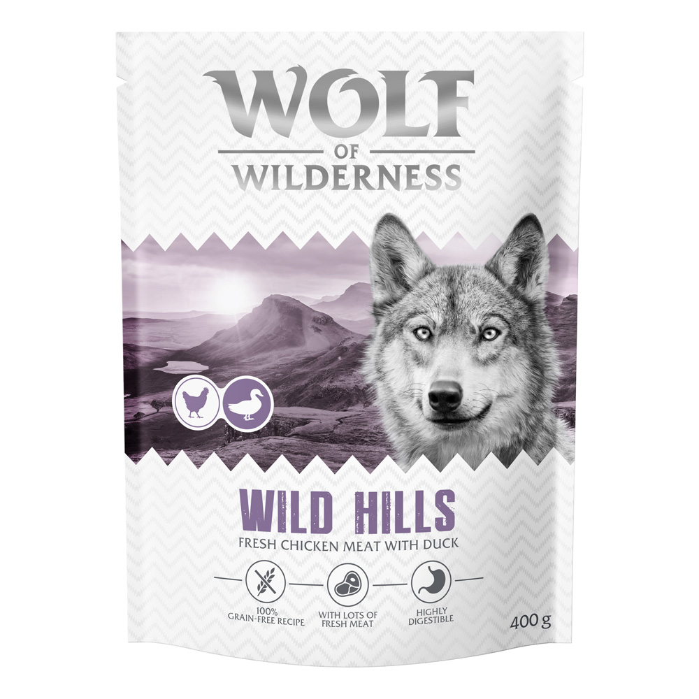 Wolf of Wilderness Adult "Wild Hills" Ente (Top-seller) - 400 g NEU von Wolf of Wilderness