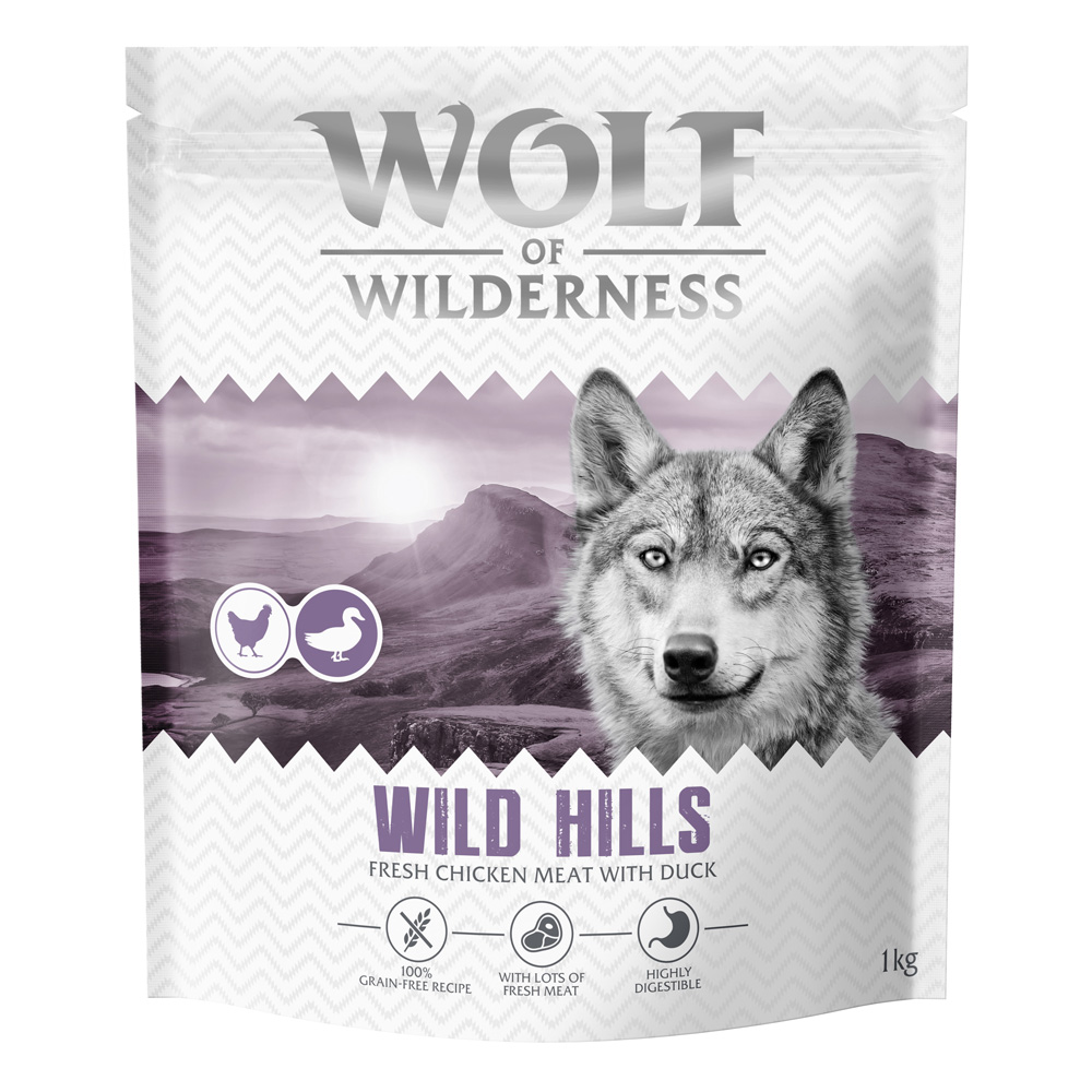 Wolf of Wilderness Adult "Wild Hills" Ente (Top-seller) - Sparpaket: 4 x 1 kg neue Rezeptur von Wolf of Wilderness