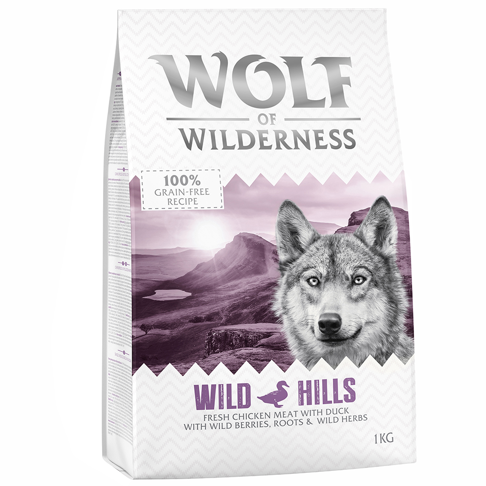 Wolf of Wilderness Adult "Wild Hills" Ente - getreidefrei - Sparpaket: 5 x 1 kg von Wolf of Wilderness