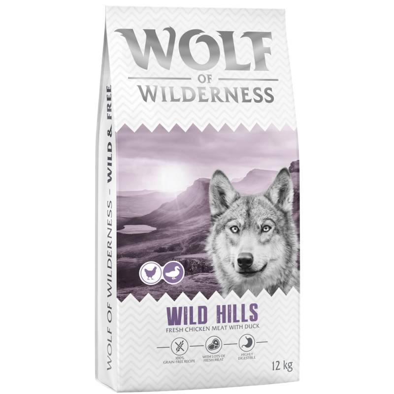 Wolf of Wilderness Adult "Wild Hills" Ente - getreidefrei - 12 kg NEU von Wolf of Wilderness