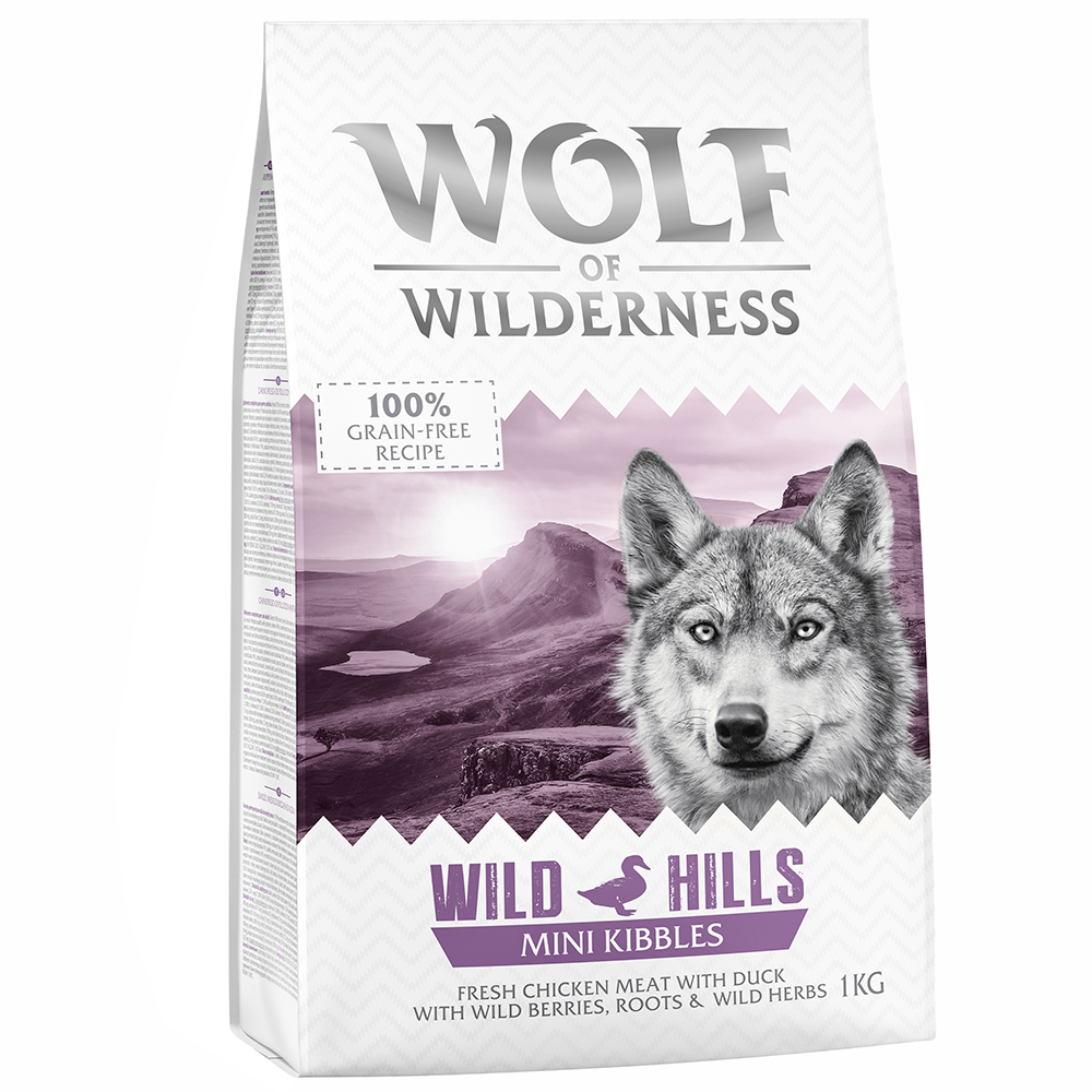Wolf of Wilderness Adult "Wild Hills" Ente - getreidefrei - Sparpaket: 5 x 1 kg MINI von Wolf of Wilderness