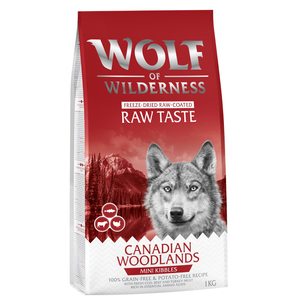 Wolf of Wilderness "Canadian Woodlands" Rind, Kabeljau & Truthahn - getreidefrei - Sparpaket: 5 x 1 kg MINI von Wolf of Wilderness