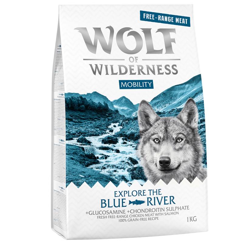 Wolf of Wilderness "Explore The Blue River" Mobility - Freilandhuhn & Lachs - Sparpaket: 5 x 1 kg von Wolf of Wilderness