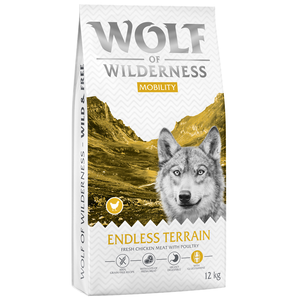 Wolf of Wilderness "Explore The Endless Terrain" Mobility - getreidefrei - Sparpaket: 2 x 12 kg: neue Rezeptur von Wolf of Wilderness