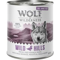 Wolf of Wilderness "Freiland Fleisch" 6 x 800 g - Wild Hills - Freiland Ente von Wolf of Wilderness