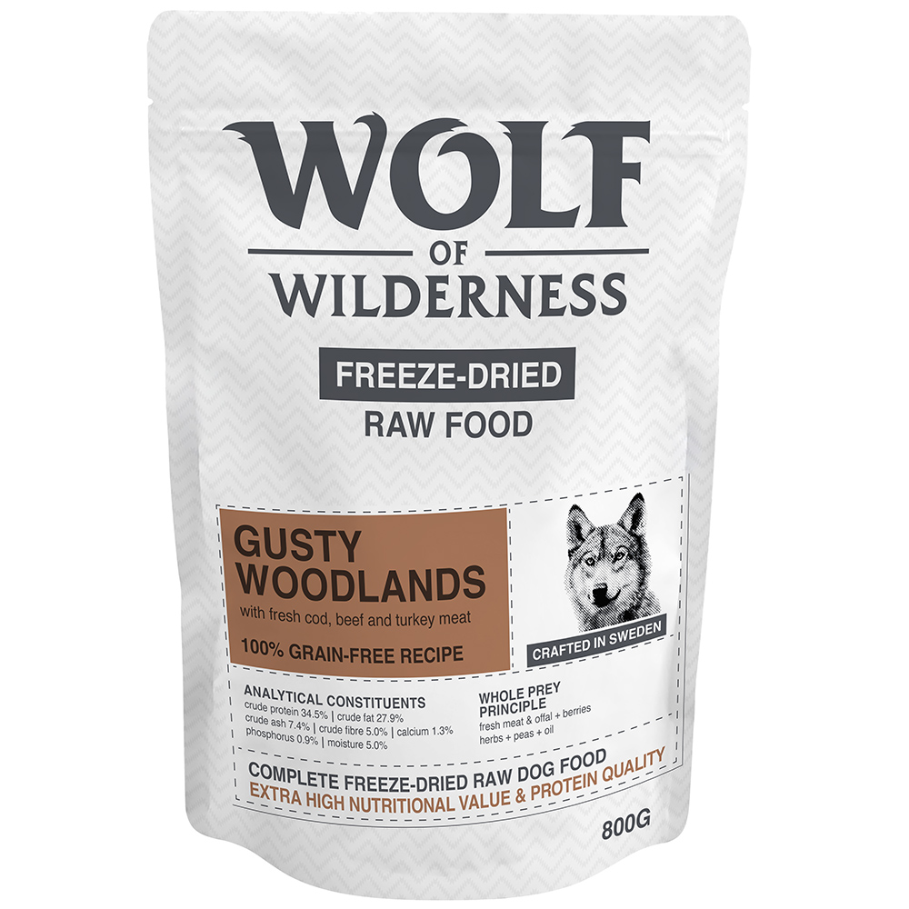 Wolf of Wilderness "Gusty Woodlands" Rind, Kabeljau & Truthahn - 800 g von Wolf of Wilderness