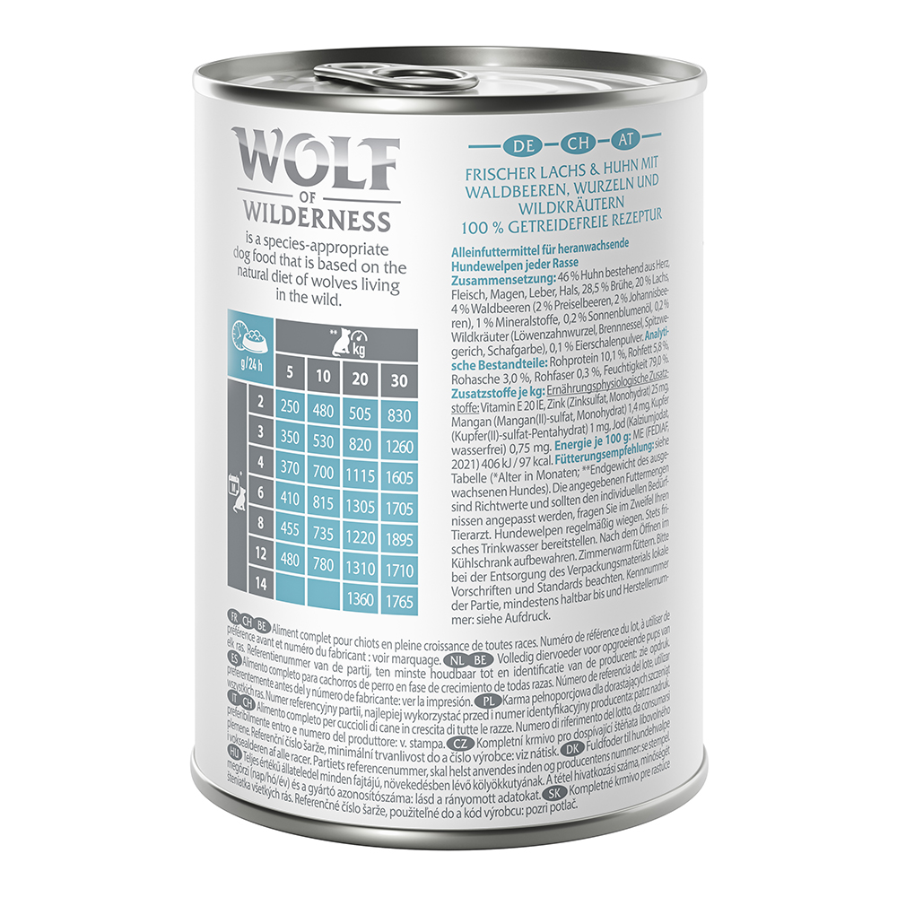 Wolf of Wilderness Junior 6 x 400 g - Duo-Protein - 6 x 400 g: Wild Hills - Ente & Kalb Wolf of Wilderness Junior 6 x 400 g - Duo-Protein - 6 x 400 g: Wild Hills - Ente & Kalb von Wolf of Wilderness