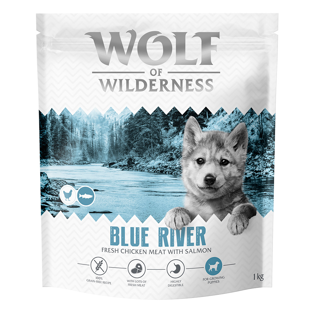 Wolf of Wilderness Junior "Blue River" Lachs - getreidefrei - Sparpaket: 5 x 1 kg von Wolf of Wilderness