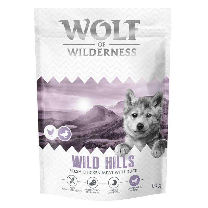 Wolf of Wilderness Junior "Wild Hills" Ente - getreidefrei - 100 g von Wolf of Wilderness