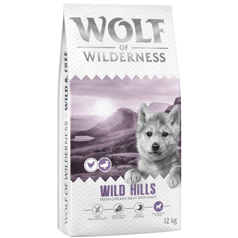 Wolf of Wilderness Junior "Wild Hills" Ente - getreidefrei - 12 kg: neue Rezeptur von Wolf of Wilderness