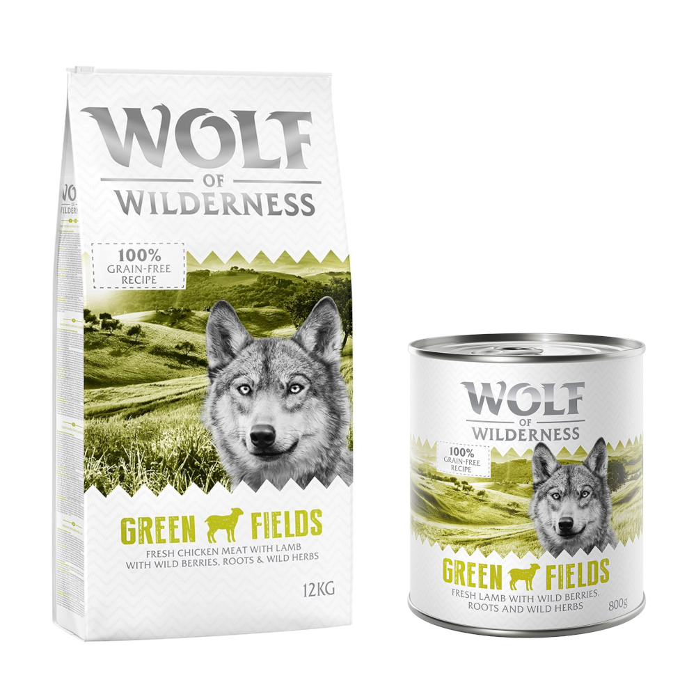 Wolf of Wilderness Kombi-Paket: Adult Trockenfutter + passende Nassfutter - 12 kg Green Fields - Lamm + 24 x 800 g Green Fields - Lamm Wolf of Wilderness Kombi-Paket: Adult Trockenfutter + passende Nassfutter - 12 kg Green Fields - Lamm + 24 x 800 g Green Fields - Lamm von Wolf of Wilderness