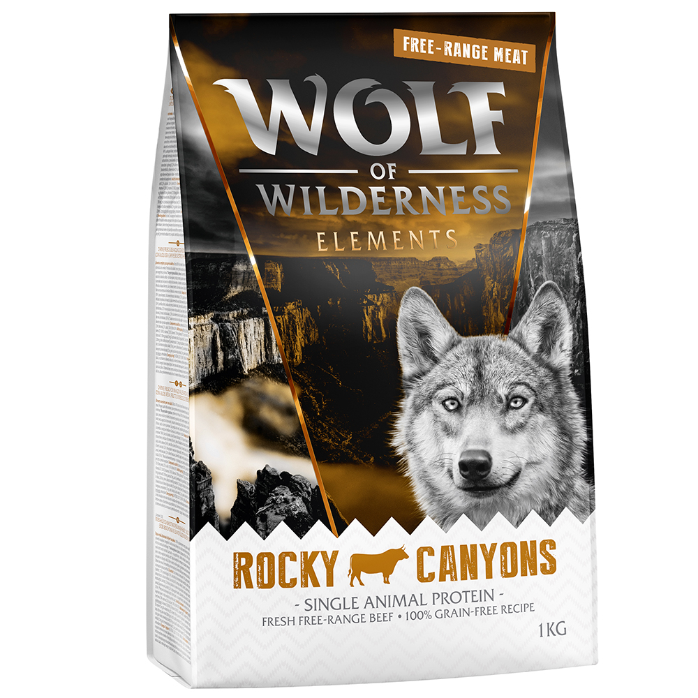 Wolf of Wilderness "Rocky Canyons" Freiland-Rind - getreidefrei - 1 kg von Wolf of Wilderness