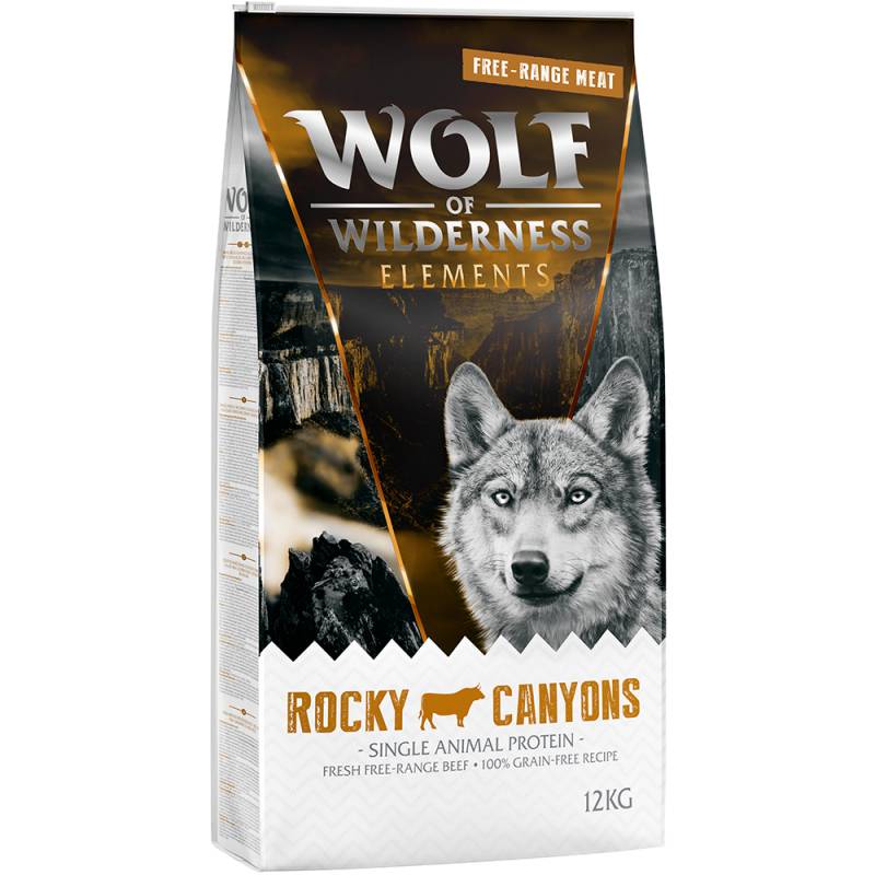 Wolf of Wilderness "Rocky Canyons" Freiland-Rind - getreidefrei - Sparpaket: 2 x 12 kg von Wolf of Wilderness