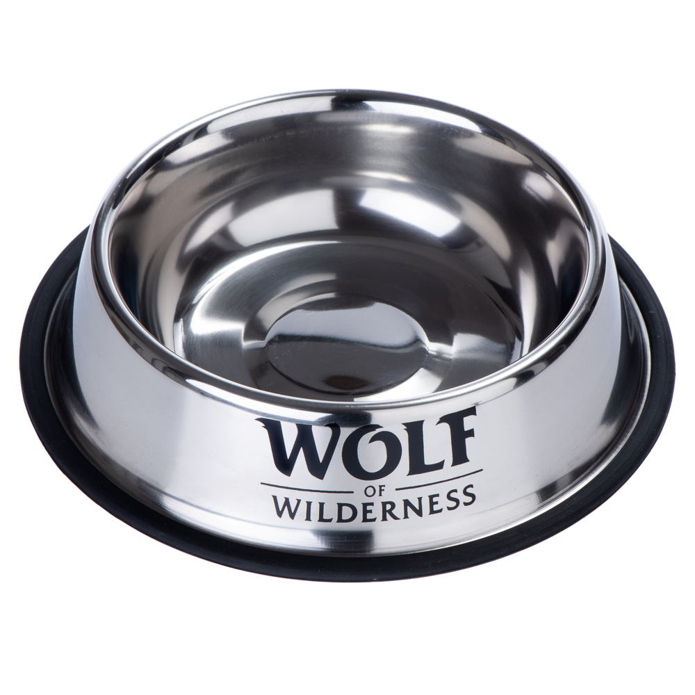 Wolf of Wilderness Rutschfester Edelstahlnapf für Hunde - 850 ml, Ø 23 cm von Wolf of Wilderness