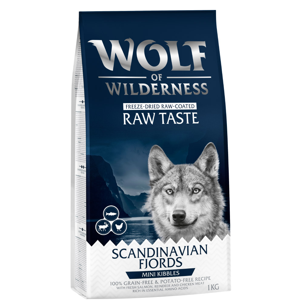 Wolf of Wilderness "Scandinavian Fjords" Rentier, Huhn & Lachs - getreidefrei - 1 kg MINI von Wolf of Wilderness