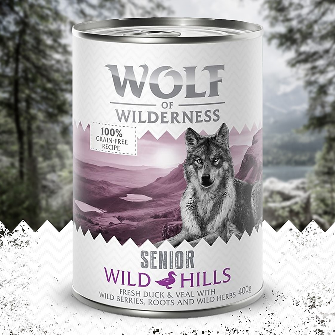 Wolf of Wilderness Senior 6 / 24 x 400 g - Duo-Protein Rezeptur - Sparpaket 24 x 400 g: Mix Lamm, Ente Wolf of Wilderness Senior 6 / 24 x 400 g - Duo-Protein Rezeptur - Sparpaket 24 x 400 g: Mix Lamm, Ente von Wolf of Wilderness