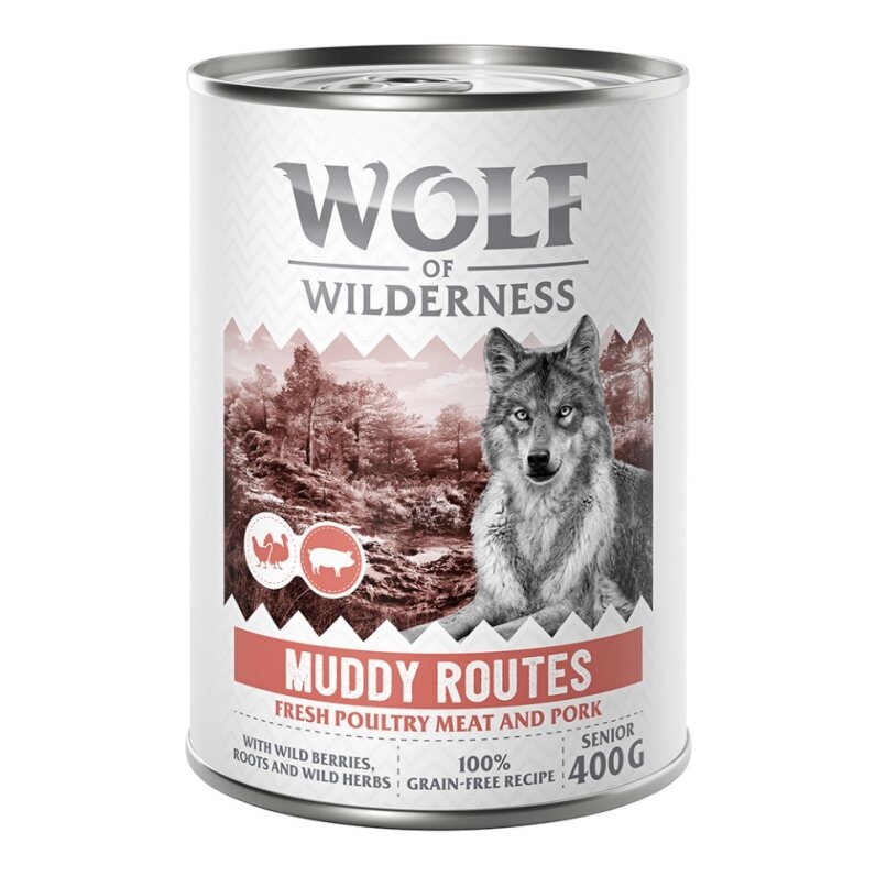 Wolf of Wilderness Senior - mit viel frischem Geflügel 6 x 400 g - Muddy Routes - Geflügel mit Schwein von Wolf of Wilderness