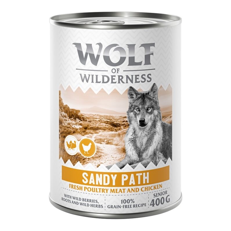 Wolf of Wilderness Senior - mit viel frischem Geflügel 6 x 400 g - Sandy Path - Geflügel mit Huhn von Wolf of Wilderness