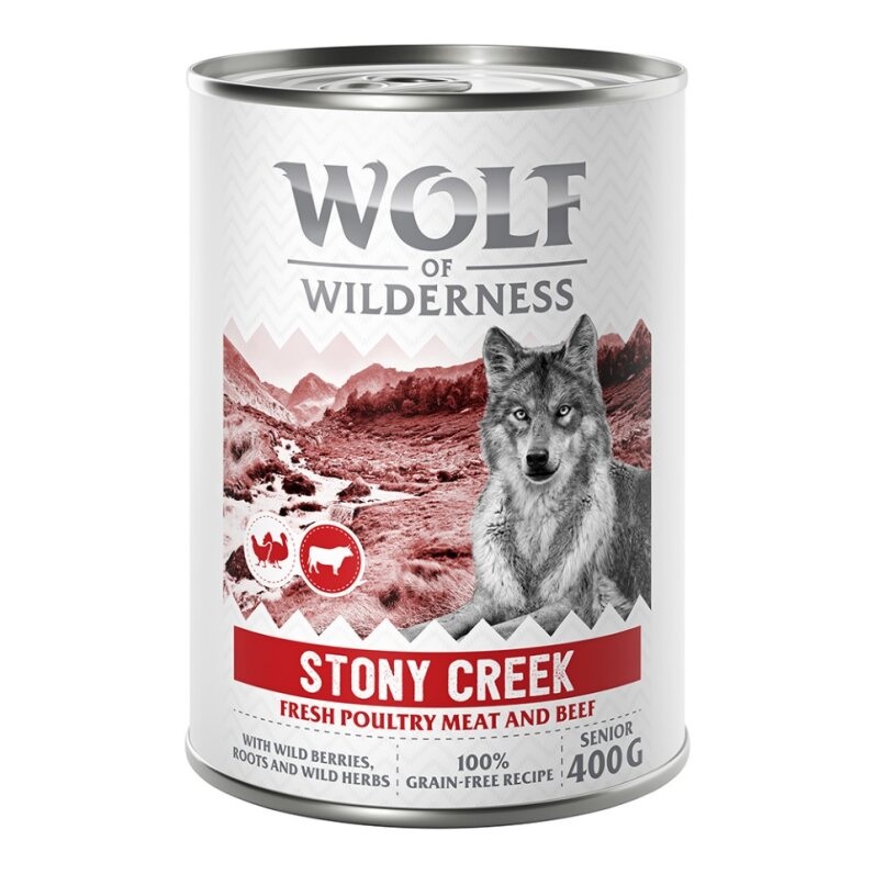 Wolf of Wilderness Senior - mit viel frischem Geflügel 6 x 400 g - Stony Creek - Geflügel mit Rind von Wolf of Wilderness