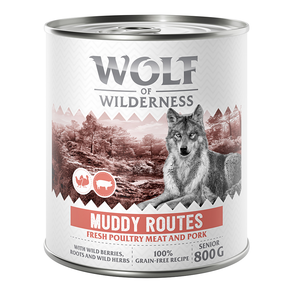 Wolf of Wilderness Senior - mit viel frischem Geflügel 6 x 800 g - Muddy Routes - Geflügel mit Schwein von Wolf of Wilderness