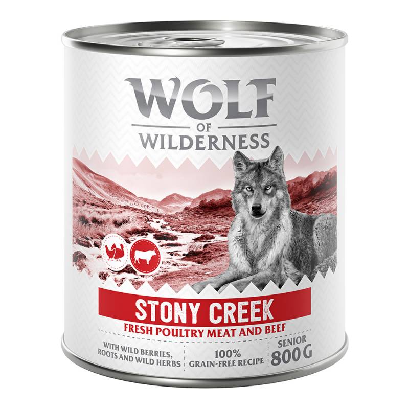 Wolf of Wilderness Senior - mit viel frischem Geflügel 6 x 800 g - Stony Creek - Geflügel mit Rind von Wolf of Wilderness