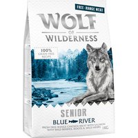 Wolf of Wilderness Senior "Blue River" - Freilandhuhn & Lachs - 5 x 1 kg von Wolf of Wilderness
