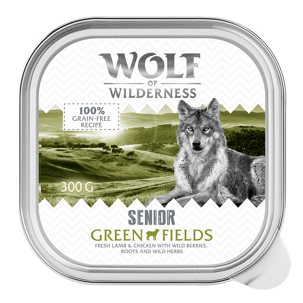 Wolf of Wilderness Senior - Duo-Protein Rezeptur 6 / 24 x 300 g Schale - 24 x 300 g: Green Fields - Lamm & Huhn Wolf of Wilderness Senior - Duo-Protein Rezeptur 6 / 24 x 300 g Schale - 24 x 300 g: Green Fields - Lamm & Huhn von Wolf of Wilderness