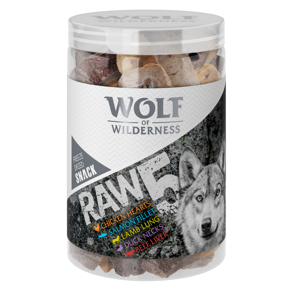 Wolf of Wilderness Snack - RAW 5 (Mix, gefriergetrocknet) - 450 g (3 x 150 g) von Wolf of Wilderness