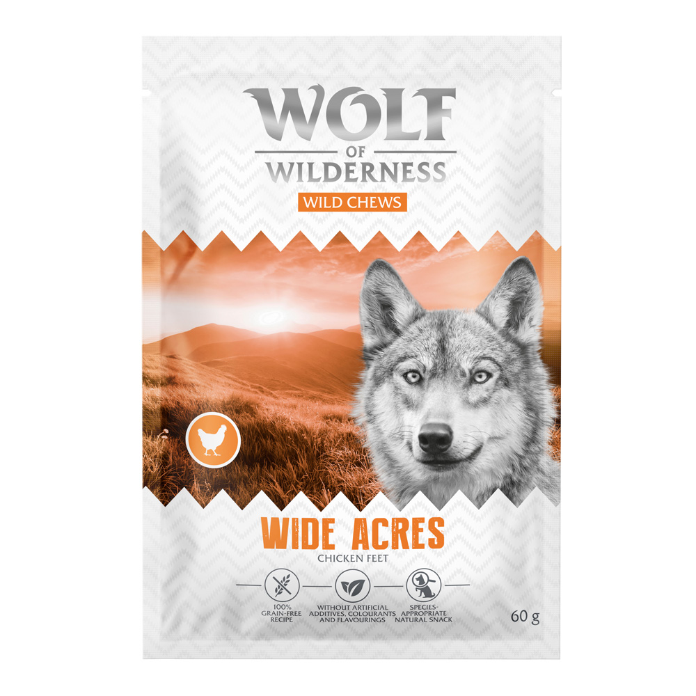 Wolf of Wilderness Snack zum Sonderpreis! - Hühnerfüße "Wide Acres"  (60 g) von Wolf of Wilderness