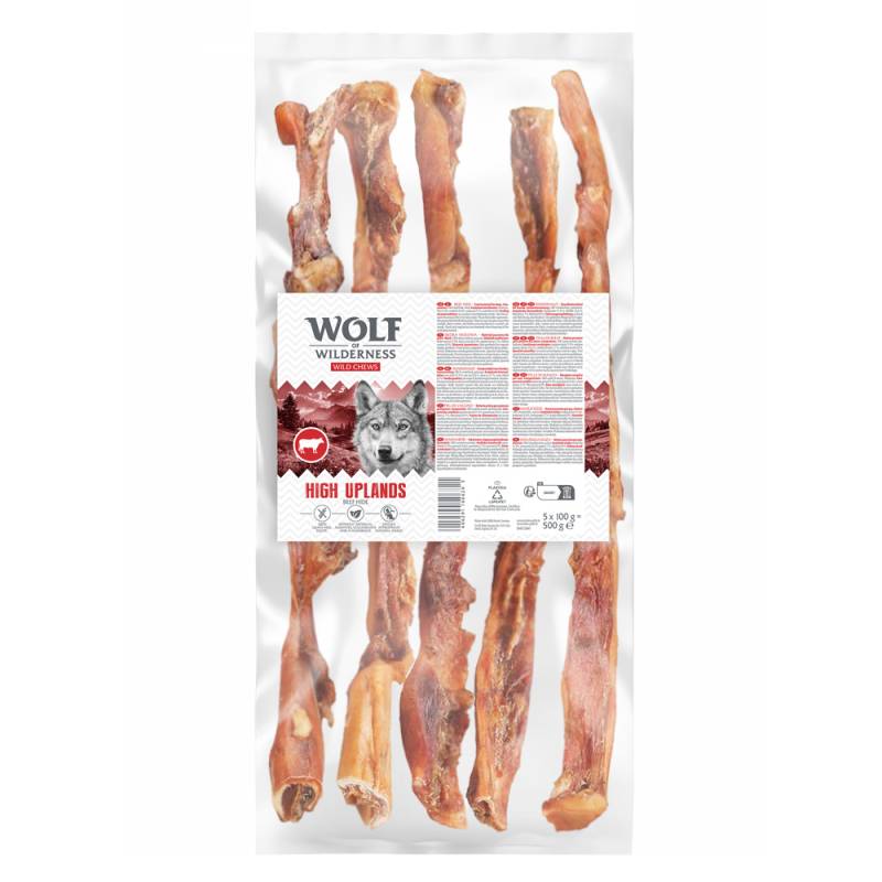 Wolf of Wilderness Snacks zum Sonderpreis! - Rinderkopfhaut extra lang "High Uplands": 5 Stück (500 g) von Wolf of Wilderness