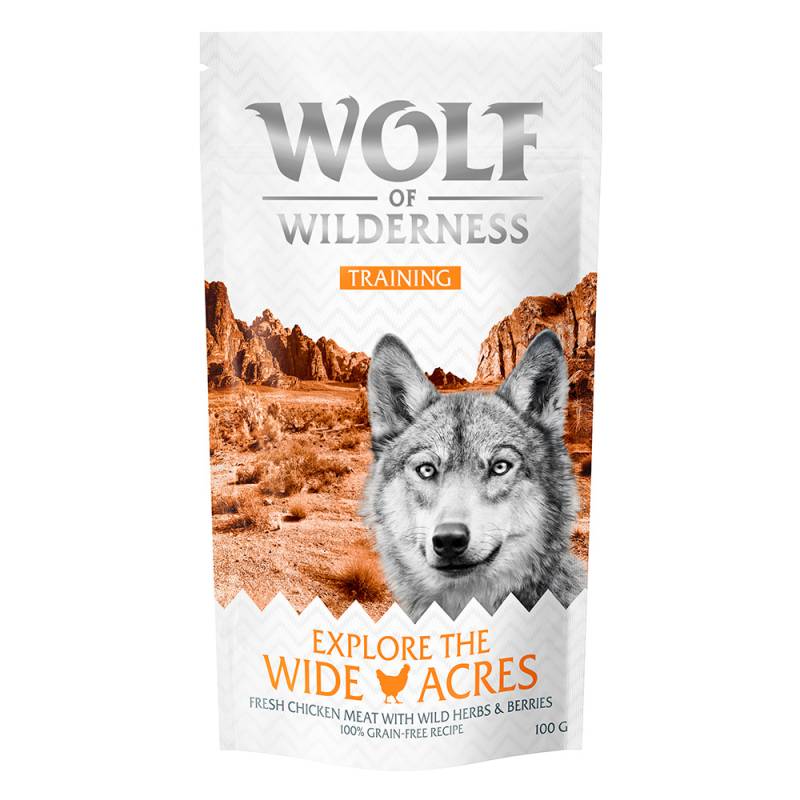 Wolf of Wilderness Snacks zum Sonderpreis! - Training “Explore the Wide Acres” Huhn (100 g) von Wolf of Wilderness
