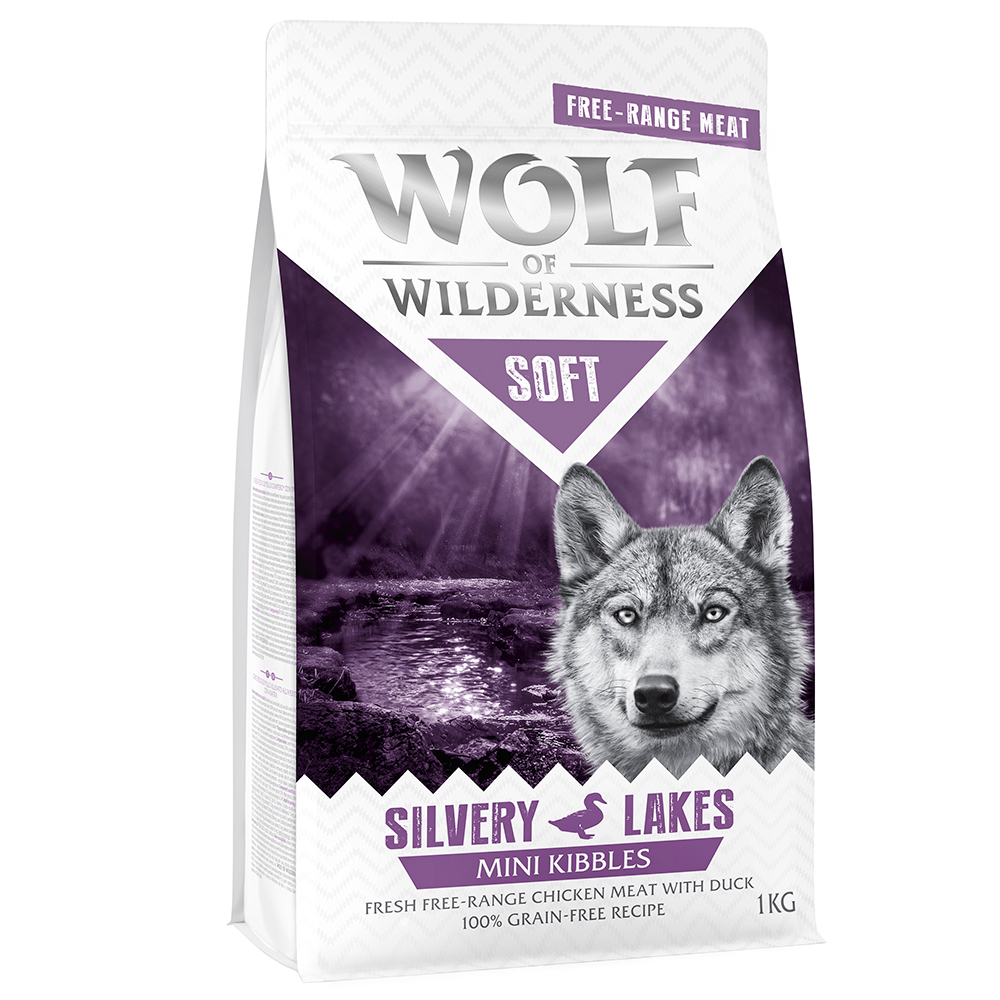 Wolf of Wilderness "Soft - Silvery Lakes" Freiland-Huhn & Ente - getreidefrei - Sparpaket: 5 x 1 kg MINI von Wolf of Wilderness