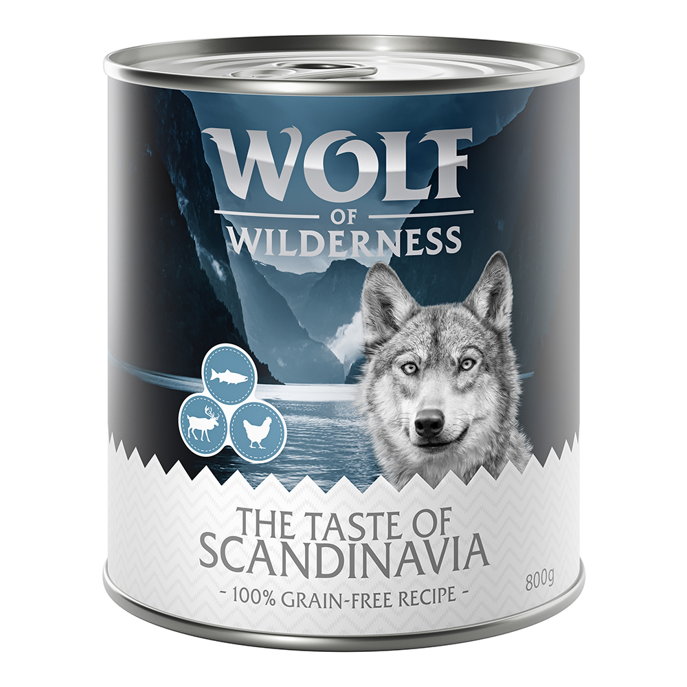 Wolf of Wilderness Adult - "The Taste Of" 6 x 800 g  - Scandinavia - Rentier, Lachs, Huhn von Wolf of Wilderness