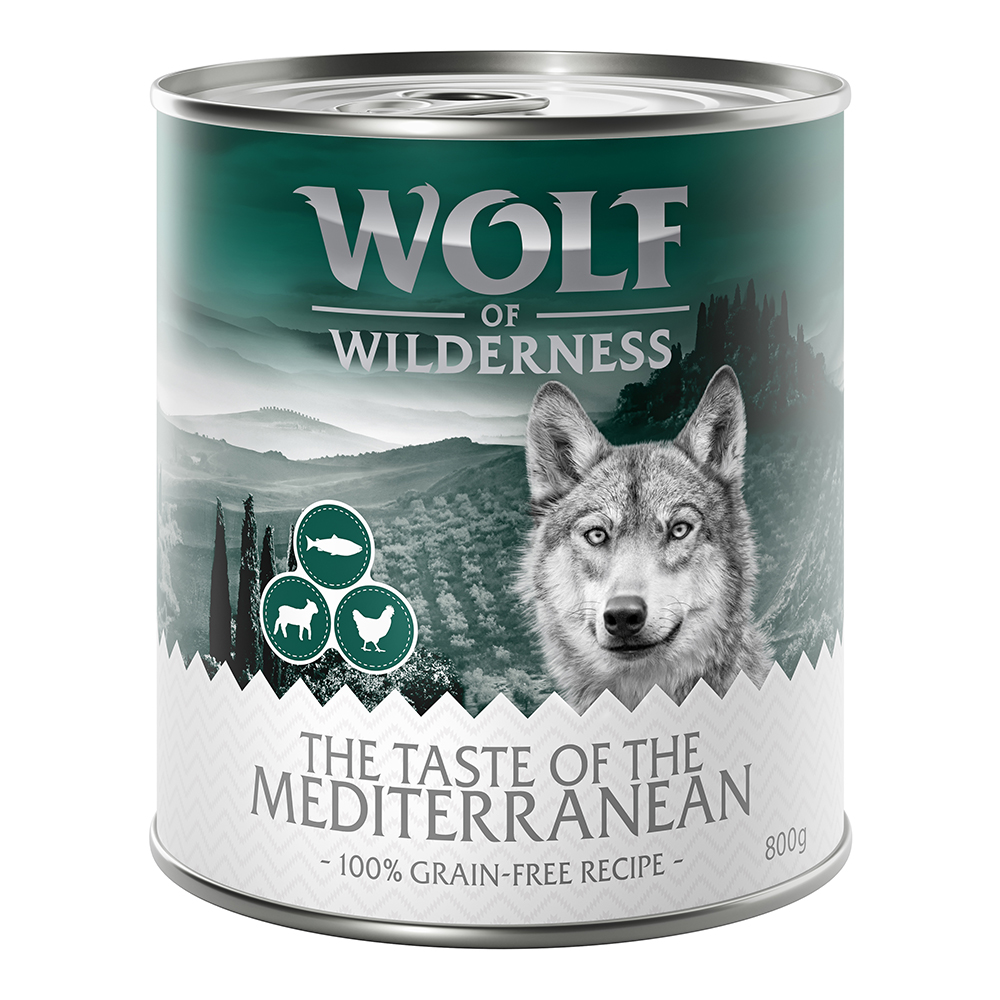 Wolf of Wilderness "The Taste Of" 6 x 800 g - The Mediterranean - Lamm, Huhn, Forelle von Wolf of Wilderness