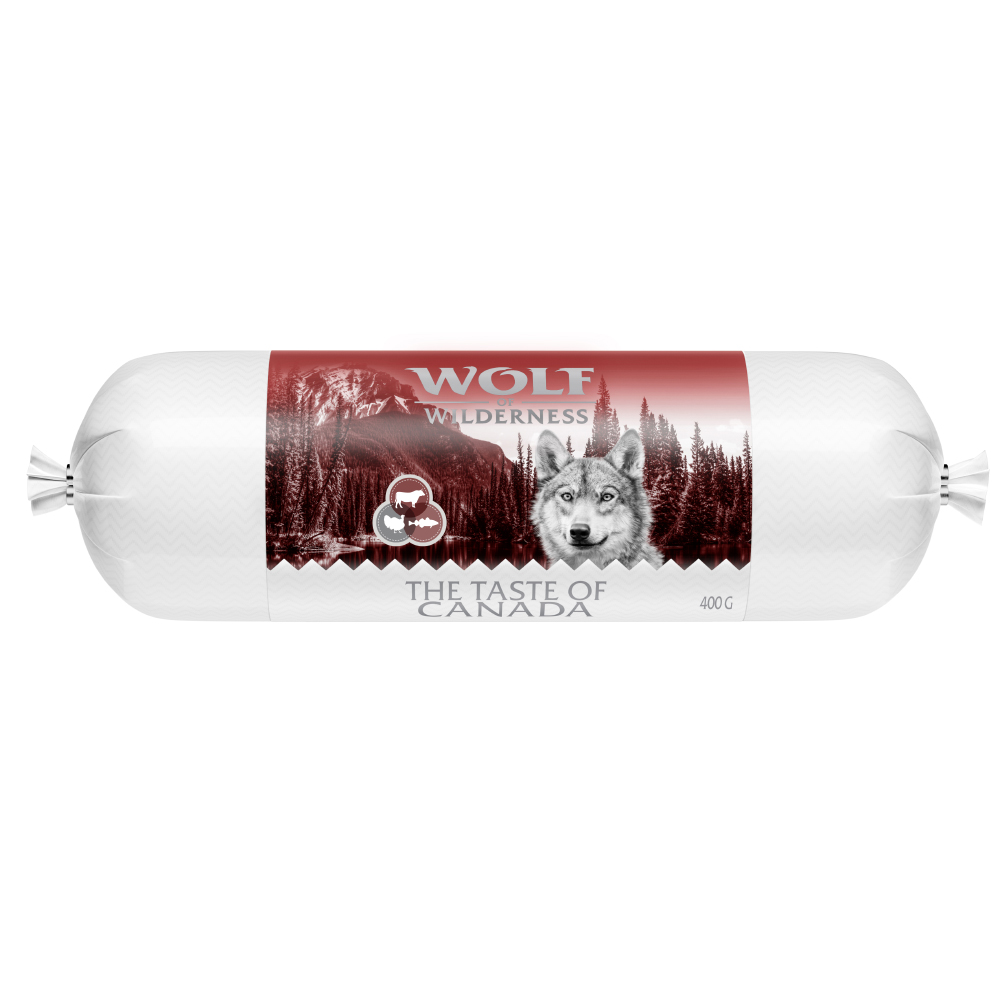 Wolf of Wilderness Adult - "The Taste Of Canada" Wurst - Canada - Rind, Pute, Kabeljau 24 x 400 g von Wolf of Wilderness