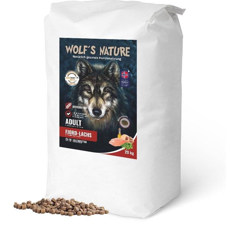 Wolf's Nature Adult Fjord-Lachs - 20 kg (4,50 € pro 1 kg) von Wolf's Nature