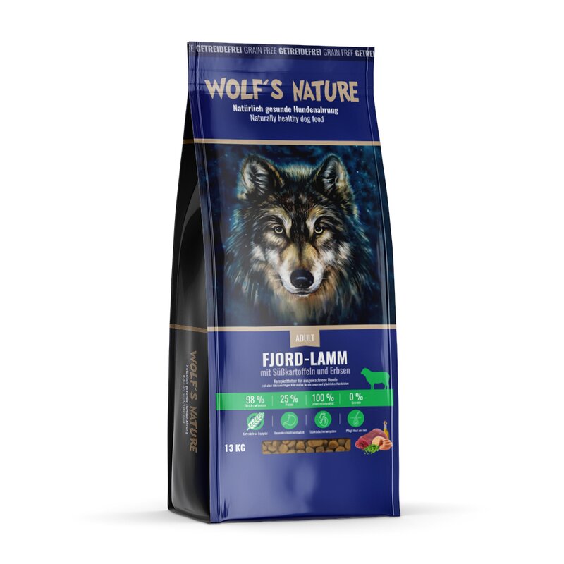 Wolf's Nature Adult Fjord-Lamm - 15 kg (4,66 € pro 1 kg) von Wolf's Nature