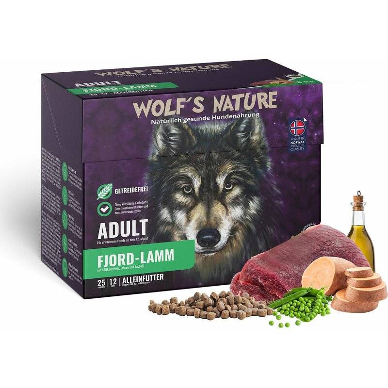 Wolf's Nature Adult Fjord-Lamm - 8 kg (5,49 € pro 1 kg) von Wolf's Nature